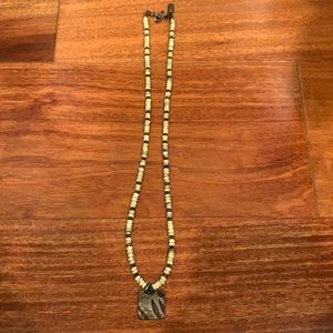 Mique Cream and Green Necklace